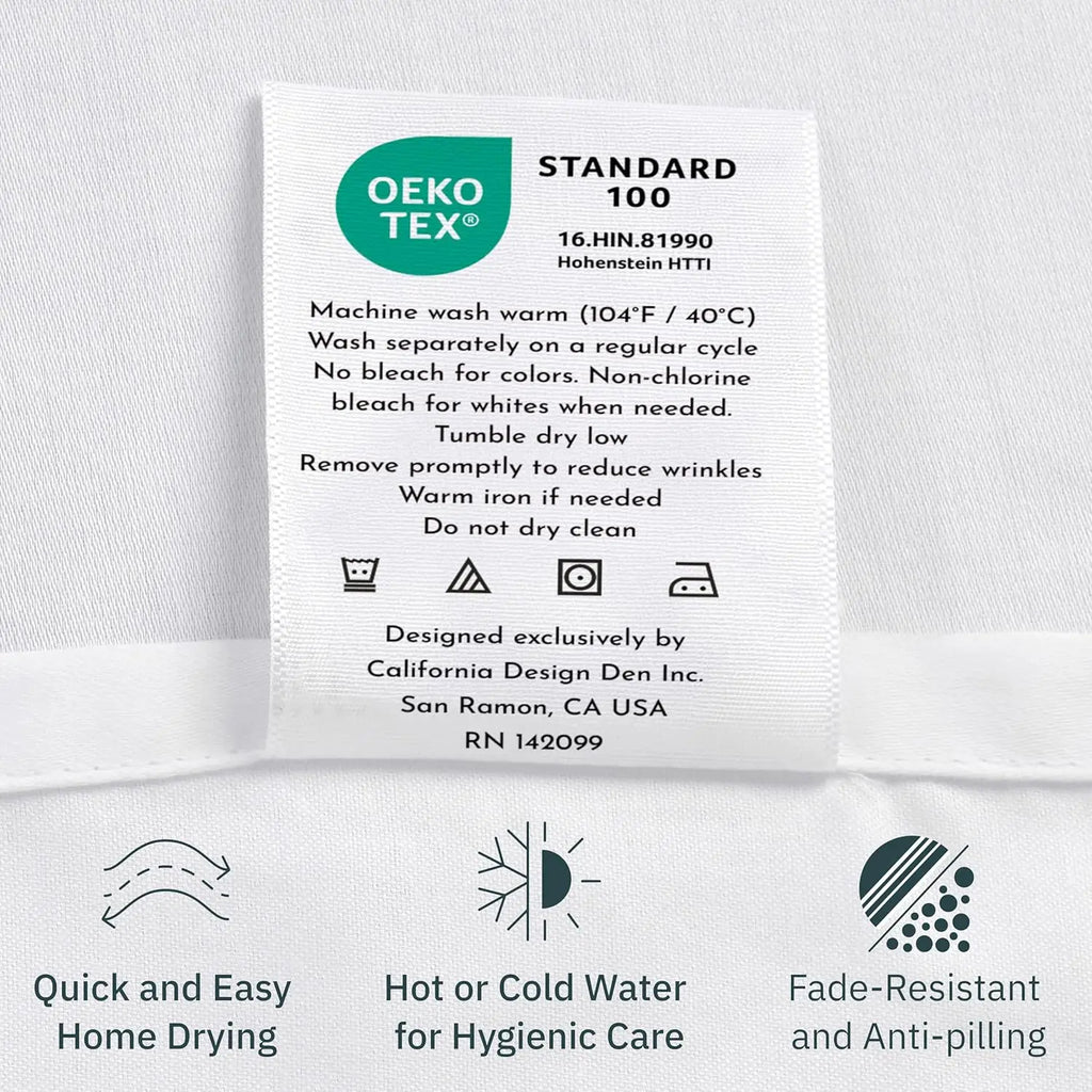 Queen Size Cotton Sheet Set with Deep Pockets, Soft Sateen Weave, Breathable and Durable Bedding in White