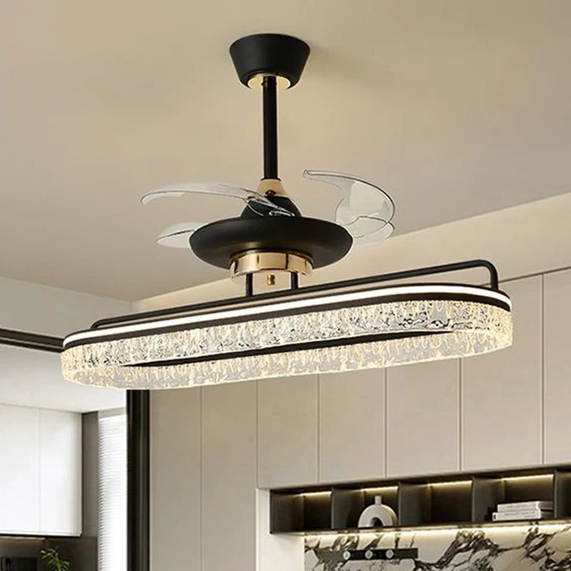Modern ceiling lamps bedroom folding Ceiling fan ceiling fan with led light and control ceiling lamp for living room lighting