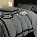Luxury Hotel Bedding Sets Thick Brushed Bed Sheets White Duvet Cover Set Pillowcase Four Piece Fully Enclosed for Home Gift