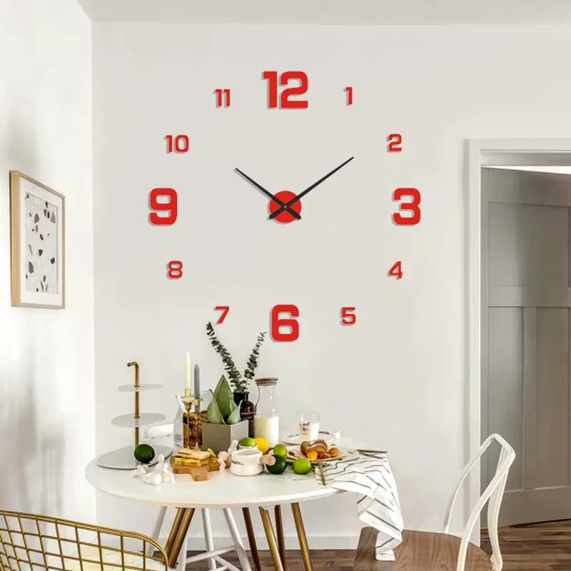 3D Wall Clock Luminous Frameless Wall Clocks DIY Digital Clock Wall Stickers Silent Clock for Home Living Room Office Wall Decor
