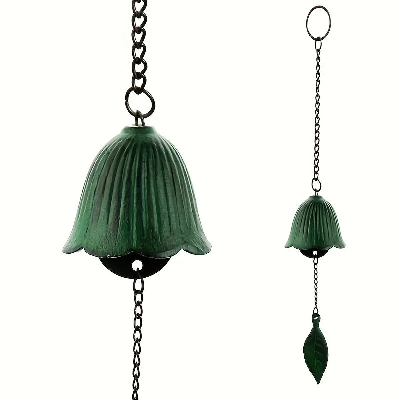 Creative Japanese Cast Iron Wind Chime Hanging Decoration Metal Retro Hanging Leaf Bell Balcony Outdoor Garden Hanging Decorate