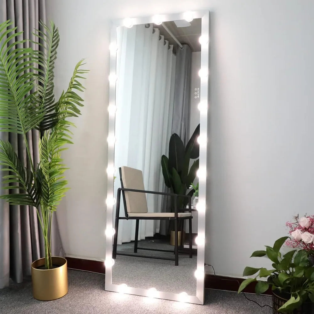 Vanity Mirror with Lights, Full Length Mirror 63 x 24,LED Standing/Wall-Mounted/Floor Mirror/Makeup Mirror