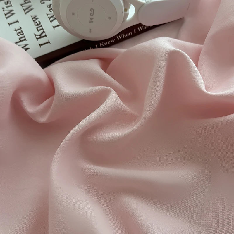 Solid  Colour Washed Fitted Sheet with Elastic Bands Non Slip Adjustable Mattress Cover for Single Double King Queen Bed